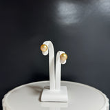 Amami gold®×Sunshine Gold　白蝶真珠7mm  K18イエローゴールドピアス100