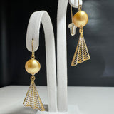 Amami gold®×Sunshine Gold　白蝶真珠7mm  K18イエローゴールド/ホワイトゴールドピアス1035