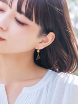 Amami gold®×Sunshine Gold　白蝶真珠7mm  K18イエローゴールド/ホワイトゴールドピアス1035