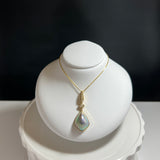 奄美の輝き®×虹珠　マベ真珠 角ドロップ型 K18イエローゴールド巻ペンダント1136