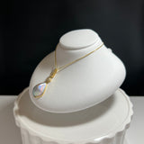 奄美の輝き®×虹珠　マベ真珠 角ドロップ型 K18イエローゴールド巻ペンダント1136