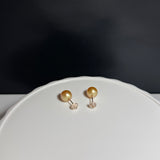 Amami gold®×Sunshine Gold　白蝶真珠8mm  K18ピンクゴールドピアス1170