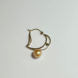 Amami gold®×Sunshine Gold　白蝶真珠7mm  K18イエローゴールドピアス1172