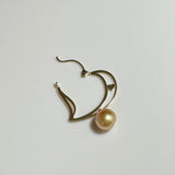 Amami gold®×Sunshine Gold　白蝶真珠7mm  K18イエローゴールドピアス1172