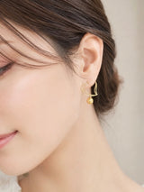 Amami gold®×Sunshine Gold　白蝶真珠7mm  K18イエローゴールドピアス1172