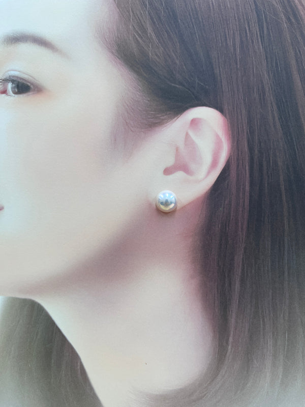 奄美の輝き®×桜珠　マベ真珠 11mm K18イエローゴールドピアス1281