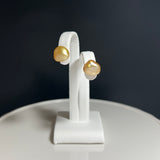 Na･chura　無核真珠8mm K18イエローゴールドピアス139