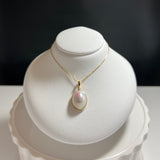 奄美の輝き®×桜珠　マベ真珠 オーバル型K18イエローゴールド巻ペンダント1462