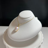 奄美の輝き®×桜珠　マベ真珠 オーバル型K18イエローゴールド巻ペンダント1462