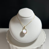 奄美の輝き®×桜珠　マベ真珠 オーバル型K18イエローゴールド巻ペンダント1462