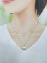 奄美の輝き®×桜珠　マベ真珠 オーバル型K18イエローゴールド巻ペンダント1462