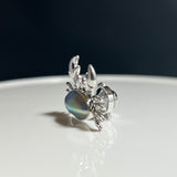 奄美の輝き®×虹珠　マベ真珠 マーキス型 シルバー巻タック1465