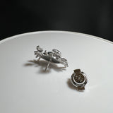 奄美の輝き®×虹珠　マベ真珠 マーキス型 シルバー巻タック1465