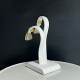 奄美の輝き®×桜珠　マベ真珠  トライアングル型　K18イエローゴールド巻ピアス1476