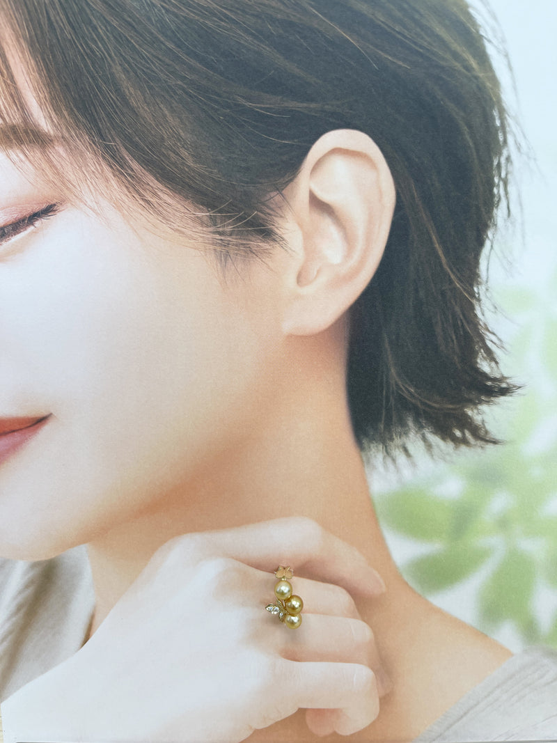 Amami gold®×Sunshine Gold　白蝶真珠6mm  K18イエローゴールドリング1501