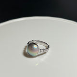 奄美の輝き®×虹珠　マベ真珠 11mm K18ホワイトゴールド巻リング1528