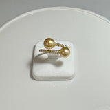 Amami gold®×Sunshine Gold　白蝶真珠7mm  K18イエローゴールドリング1535