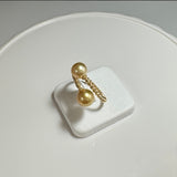 Amami gold®×Sunshine Gold　白蝶真珠7mm  K18イエローゴールドリング1535