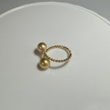 Amami gold®×Sunshine Gold　白蝶真珠7mm  K18イエローゴールドリング1535