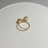 Amami gold®×Sunshine Gold　白蝶真珠7mm  K18イエローゴールドリング1535