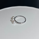 Na･chura　天然真珠 5mm K18ホワイトゴールドリング1537
