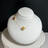 Amami gold®×Sunshine Gold　白蝶真珠7mm  K18イエローゴールドペンダント159