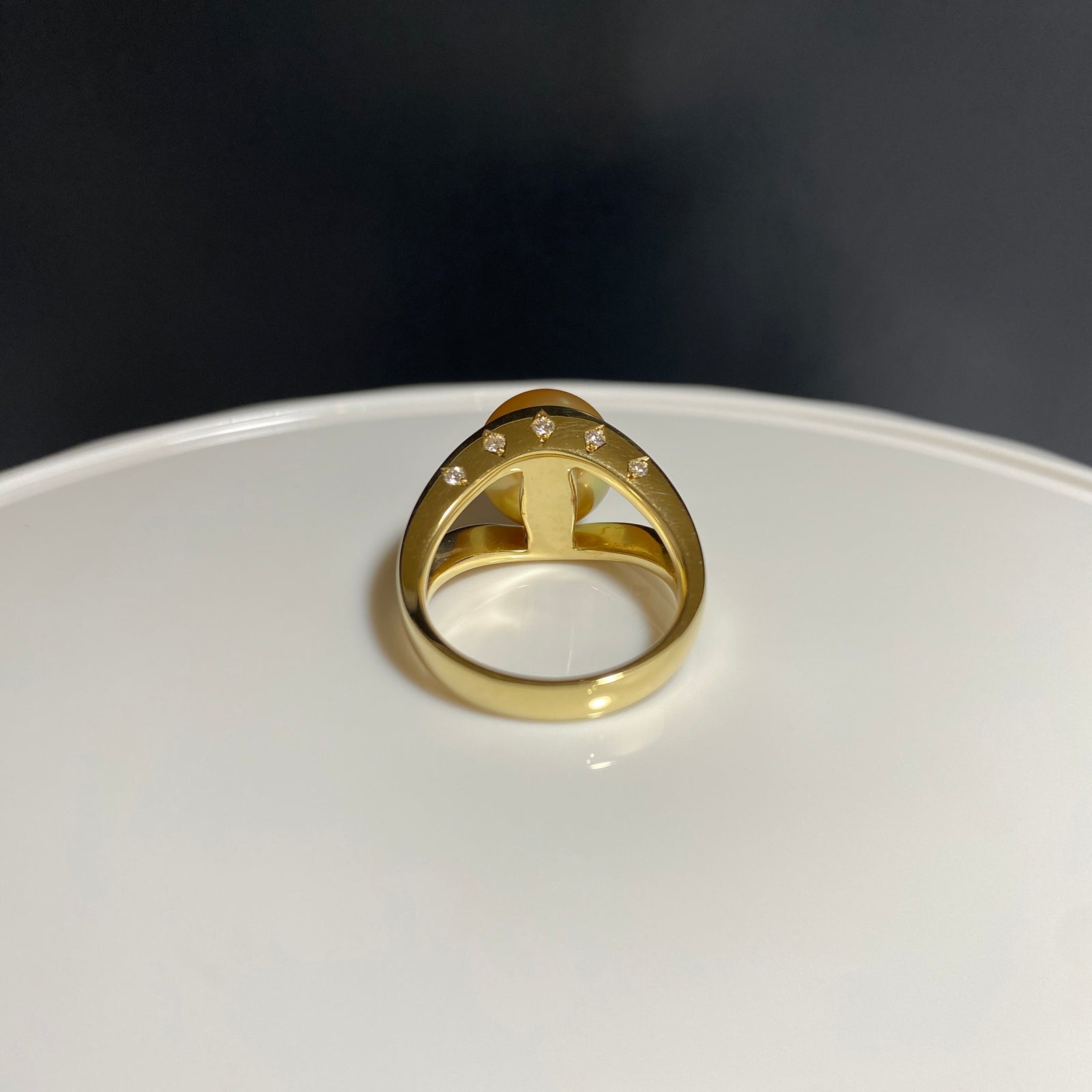 Amami gold®×Green Gold 白蝶真珠10mm K18イエローゴールドリング1698