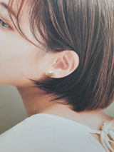 Na･chura　無核真珠7mm K18ホワイトゴールドピアス1703