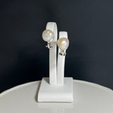 Na･chura　無核真珠9mm K18ホワイトゴールドイヤリング1704