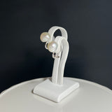 Na･chura　無核真珠9mm K18ホワイトゴールドイヤリング1704