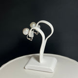 Na･chura　無核真珠9mm K18ホワイトゴールドイヤリング1704