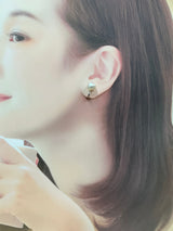 Na･chura　無核真珠9mm K18ホワイトゴールドイヤリング1704