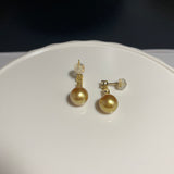 Amami gold®×Sunshine Gold　白蝶真珠9mm  K18イエローゴールドピアス1733