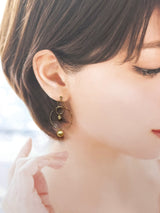 Amami gold®×Sunshine Gold　白蝶真珠7mm  K18イエローゴールドピアス1734