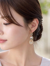 奄美の輝き®×虹珠　マベ真珠 14mm K18イエローゴールド/ホワイトゴールドピアス1761