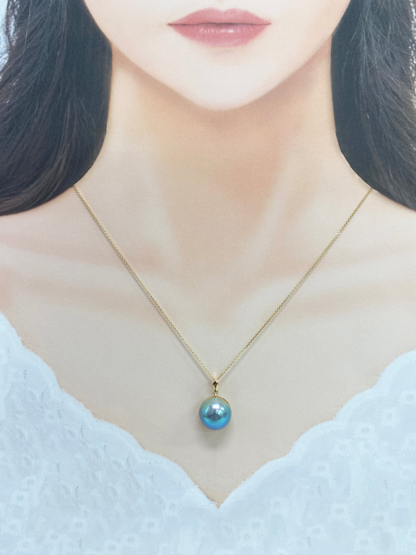 奄美の輝き®×虹珠 マベ真珠 13mm K18イエローゴールドペンダント1817 
