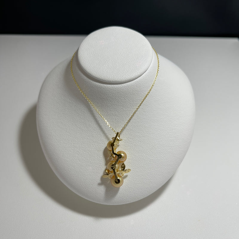 Amami gold®×Sunshine Gold　白蝶真珠6mm  K18イエローゴールドペンダント1827