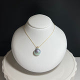 奄美の輝き®×虹珠　マベ真珠 9mm K18イエローゴールドペンダント1921