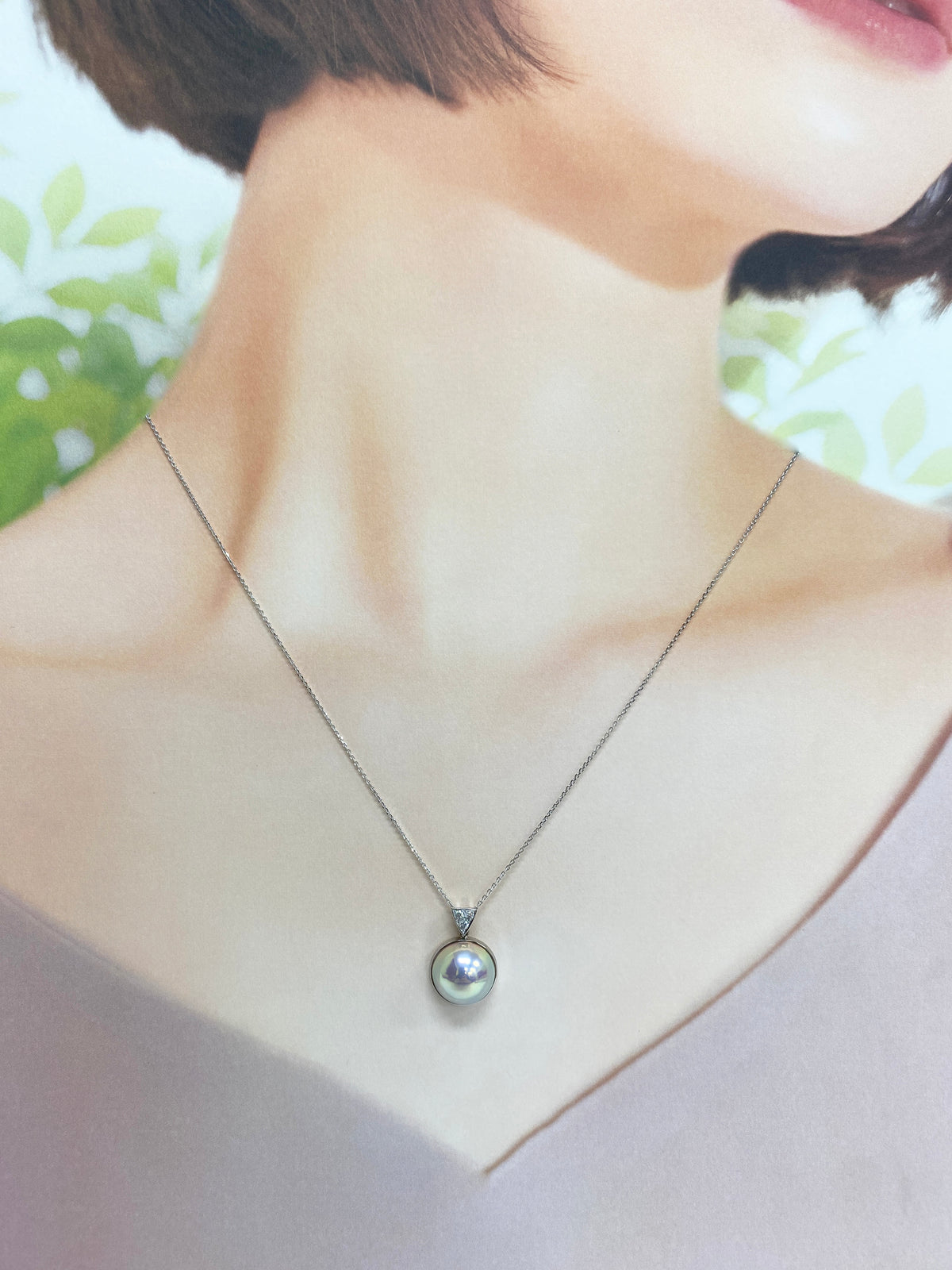 GSTV奄美大島産テリ最強マベパールナチュラルピンキッシユホワイトトップ15mm GSTV K18YG 奄美大島産 マベパール ペンダントトップ P 約13.0mm