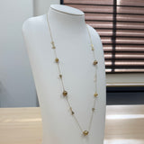 Amami gold®×Sunshine Gold　白蝶真珠9-7ｍｍ K18イエローゴールドネックレス2150