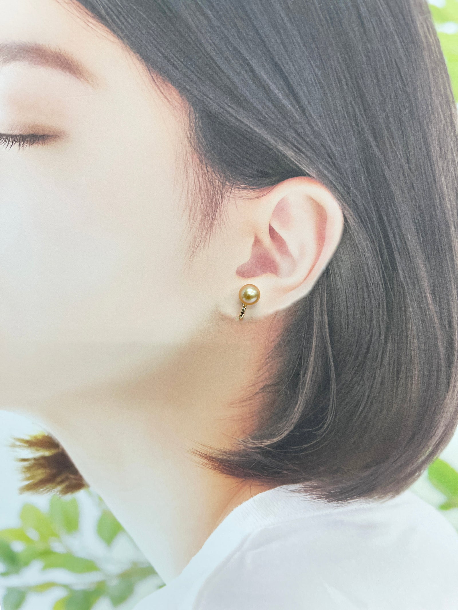 Amami gold®×Sunshine Gold 白蝶真珠7mm K18ピンクゴールドイヤリング