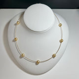 Amami gold®×Sunshine Gold　白蝶真珠7ｍｍ K18イエローゴールドネックレス273