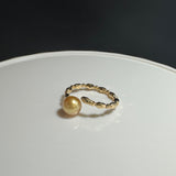 Amami gold®×Sunshine Gold　白蝶真珠7mm  K18イエローゴールドリング346