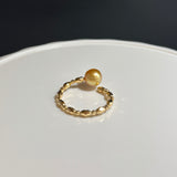 Amami gold®×Sunshine Gold　白蝶真珠7mm  K18イエローゴールドリング346