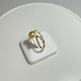 Amami gold®×Sunshine Gold　白蝶真珠7mm  K18イエローゴールドリング346