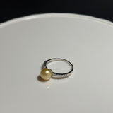 Amami gold®×Sunshine Gold　白蝶真珠6mm  K18ホワイトゴールドリング378