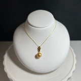 Amami gold®×Sunshine Gold　白蝶真珠7mm  K18イエローゴールドペンダント398