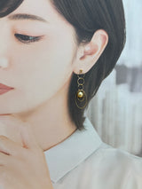 Amami gold®×Sunshine Gold　白蝶真珠7mm  K18イエローゴールドピアス418