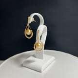 Amami gold®×Sunshine Gold　白蝶真珠7mm  K18イエローゴールドピアス549