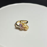 Amami gold®×Sunshine Gold　白蝶真珠6-5mm  K18イエローゴールドリング561